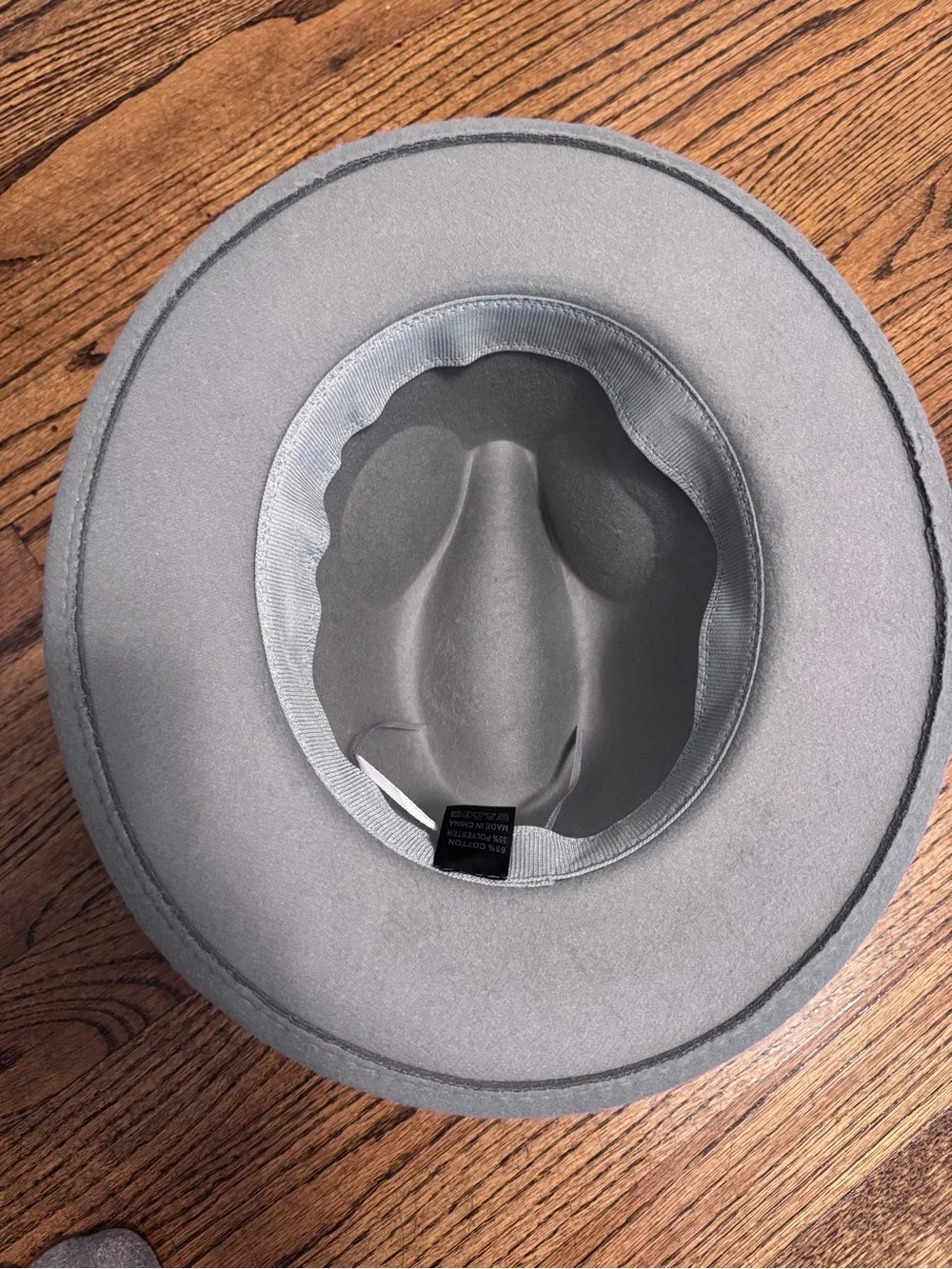Gray Wide-Brim Felt Fedora with Slim Black Band